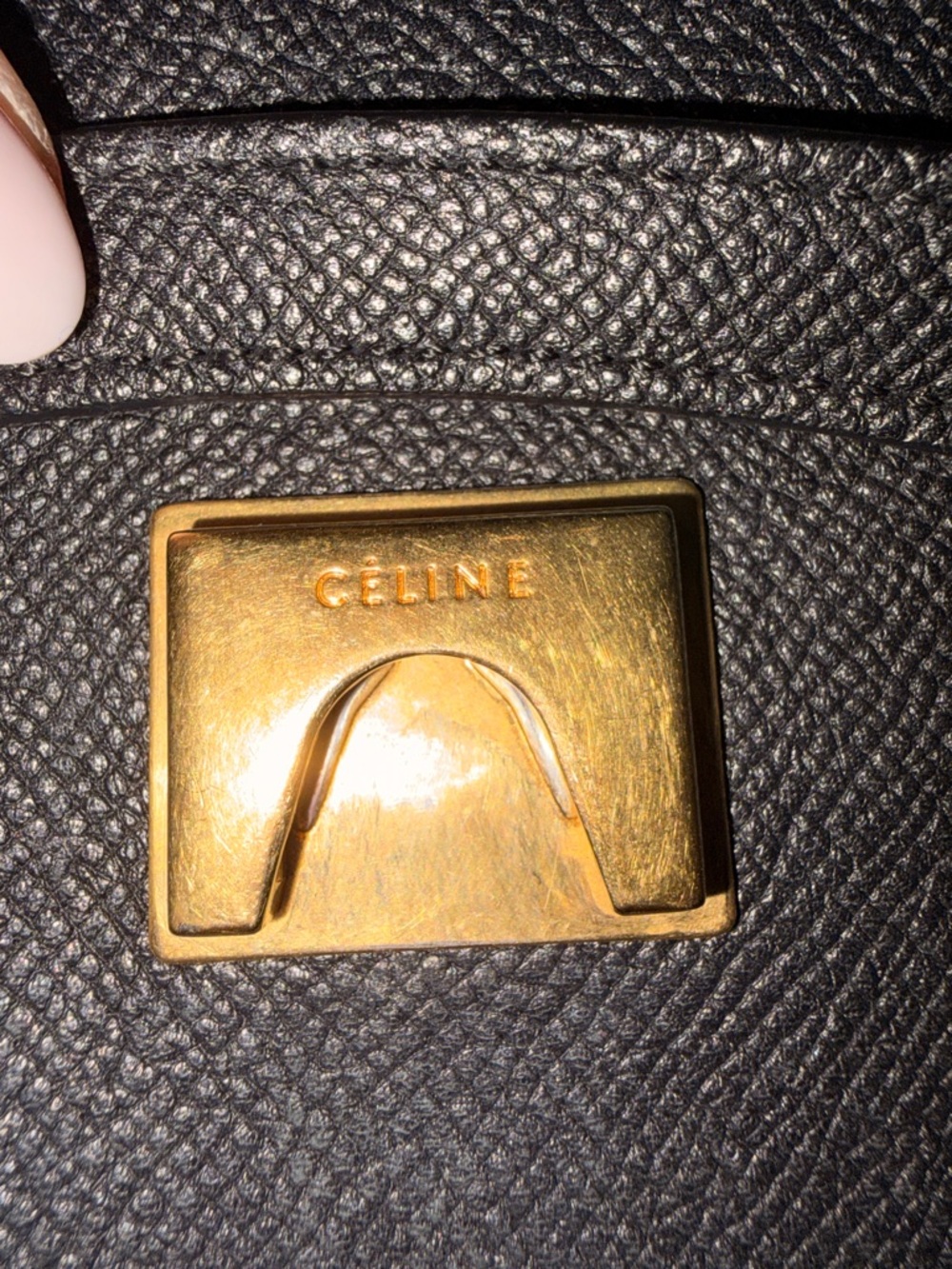 Celine Micro Belt Bag Blk Leather Satchel with Top Handle - Picture 5 of 11
